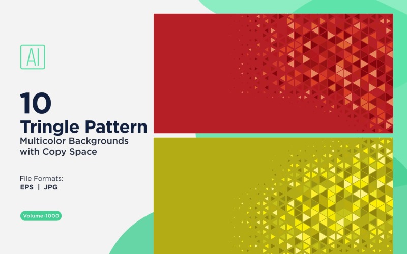 Fundo de padrão triangular vibrante em várias cores e tamanhos 1000