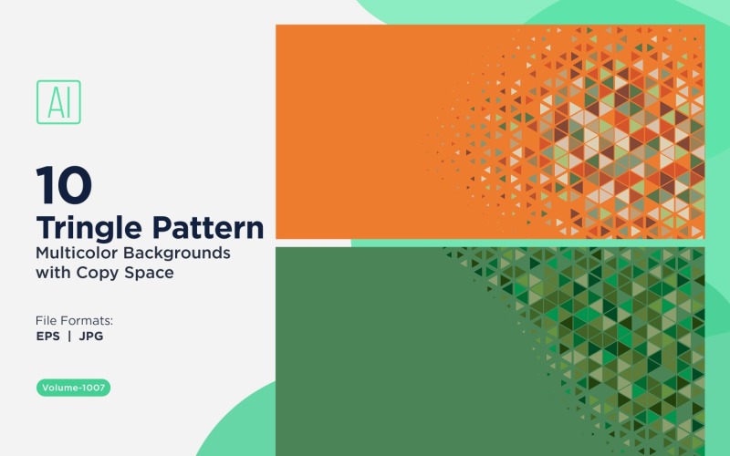 Fundo de padrão triangular vibrante em várias cores e tamanhos 1007