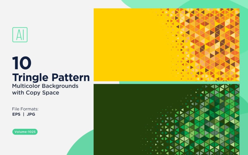 Fundo de padrão triangular vibrante em várias cores e tamanhos 1025