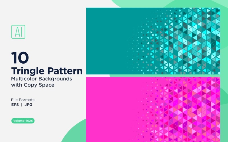 Fundo de padrão triangular vibrante em várias cores e tamanhos 1026