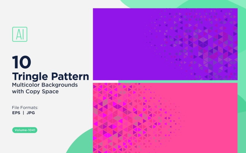 Fundo de padrão triangular vibrante em várias cores e tamanhos 1041