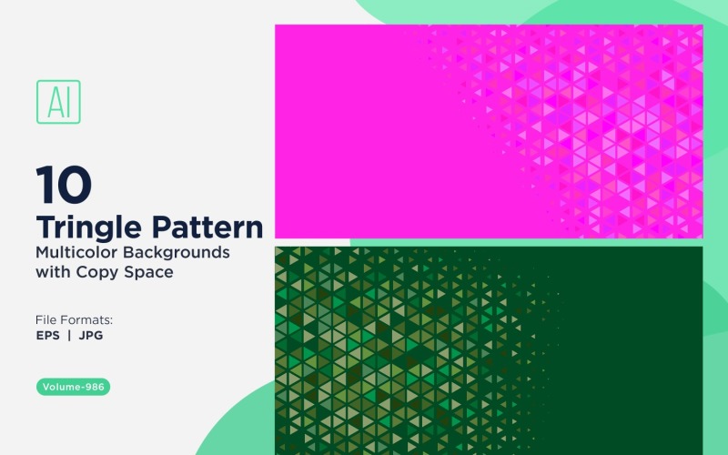Fundo de padrão triangular vibrante em várias cores e tamanhos 986