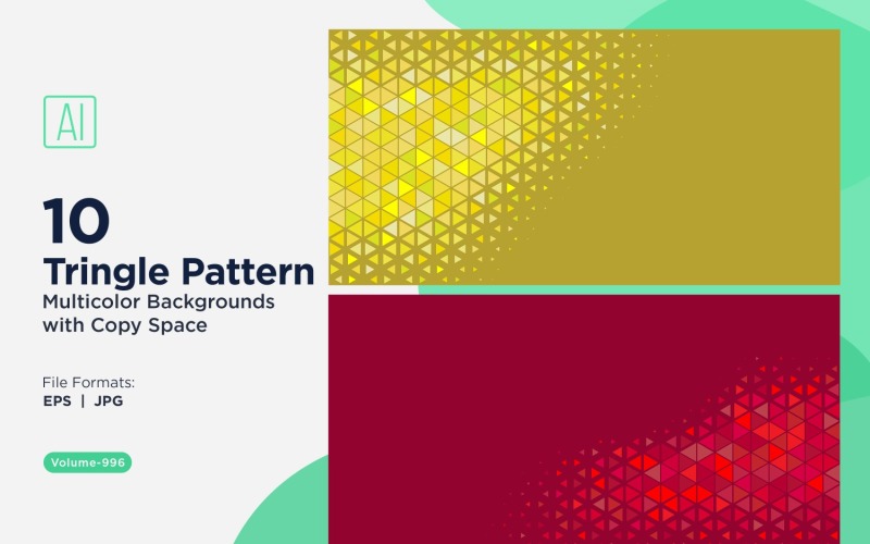 Fundo de padrão triangular vibrante em várias cores e tamanhos 996