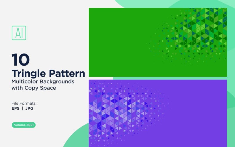 Különböző méretű színes háromszögek Sokoldalú mintás háttér 1051