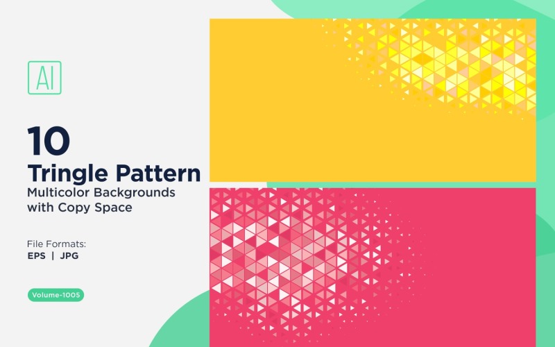 Lebendiger dreieckiger Musterhintergrund in mehreren Farben und Größen 1005