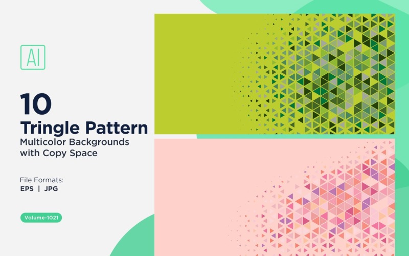 Levendige driehoekige achtergrondpatroon in meerdere kleuren en maten 1021.