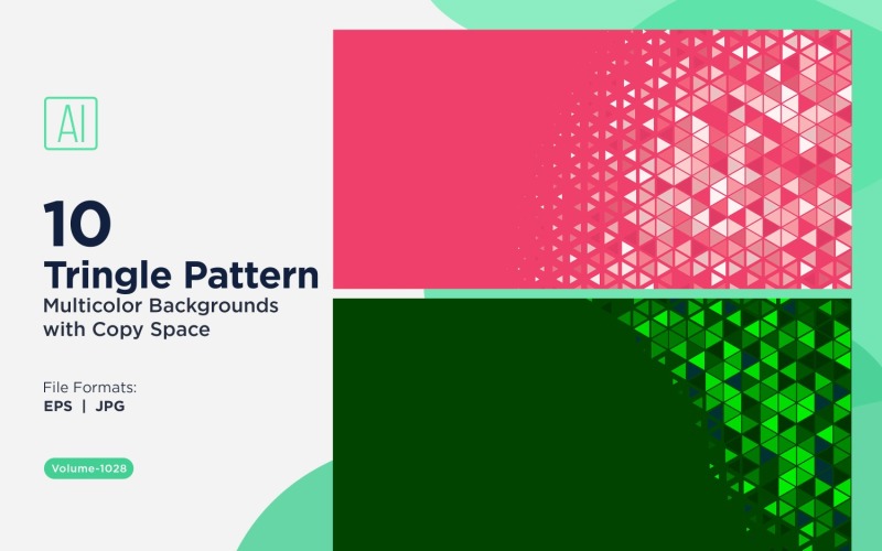 Levendige driehoekige patroonachtergrond in meerdere kleuren en maten 1028