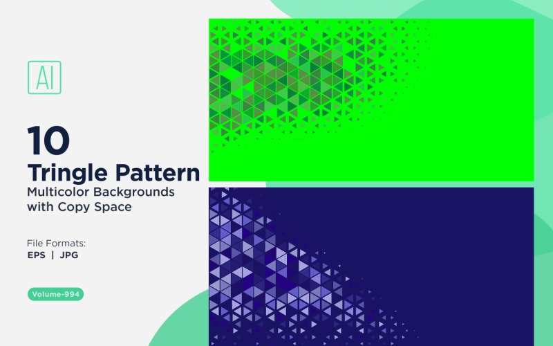 Levendige driehoekige patroonachtergrond in meerdere kleuren en maten 994