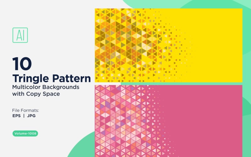 Sfondo con motivo triangolare vibrante in più colori e dimensioni 1008