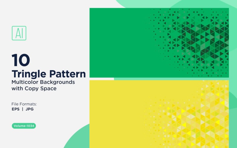 Sfondo con motivo triangolare vibrante in più colori e dimensioni 1034