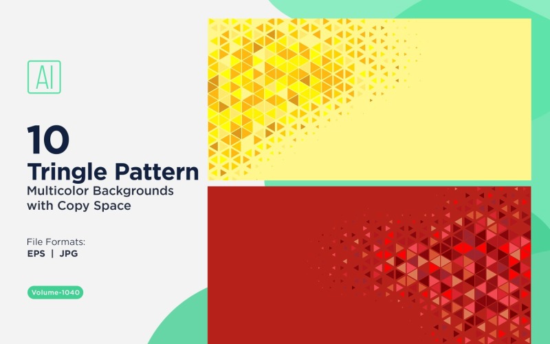 Sfondo con motivo triangolare vibrante in più colori e dimensioni 1040