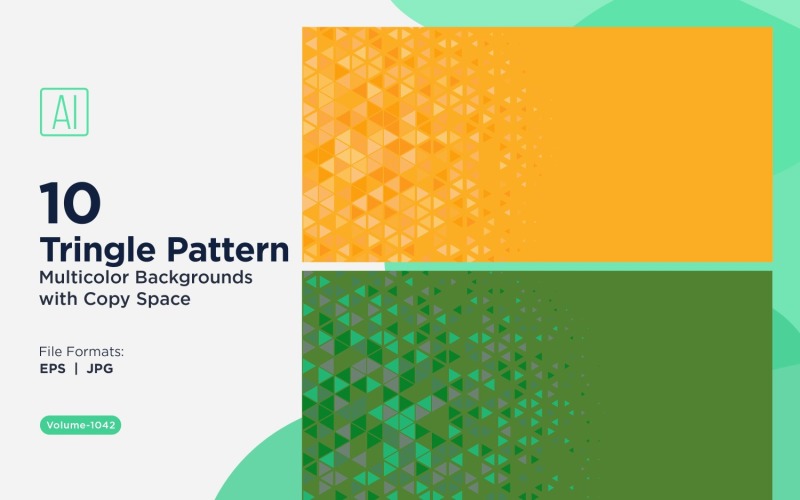 Sfondo con motivo triangolare vibrante in più colori e dimensioni 1042