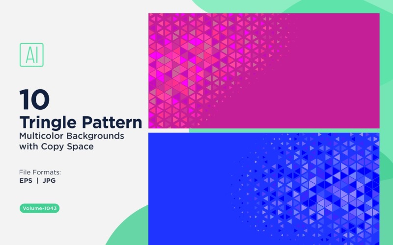 Sfondo con motivo triangolare vibrante in più colori e dimensioni 1043