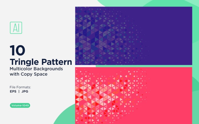 Sfondo con motivo triangolare vibrante in più colori e dimensioni 1049