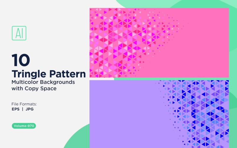 Sfondo con motivo triangolare vibrante in più colori e dimensioni 970
