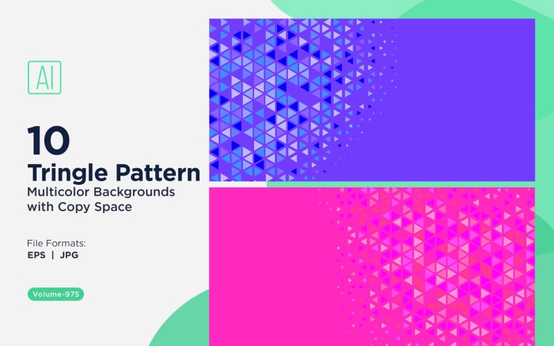 Sfondo con motivo triangolare vibrante in più colori e dimensioni 975