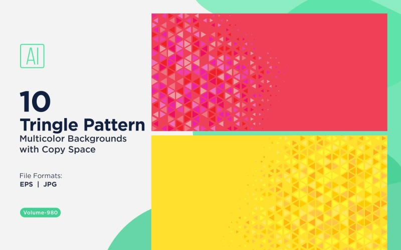 Sfondo con motivo triangolare vibrante in più colori e dimensioni 980