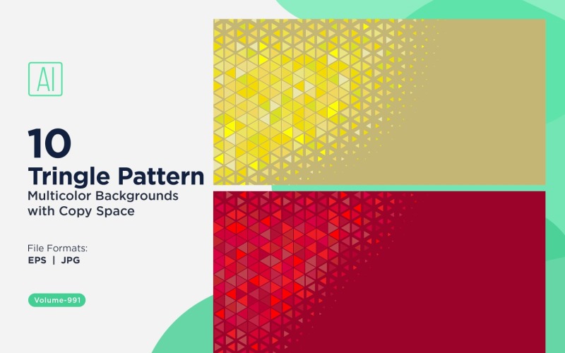 Sfondo con motivo triangolare vibrante in più colori e dimensioni 991