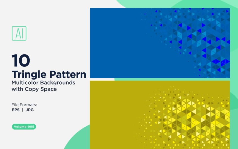 Sfondo con motivo triangolare vibrante in più colori e dimensioni 995