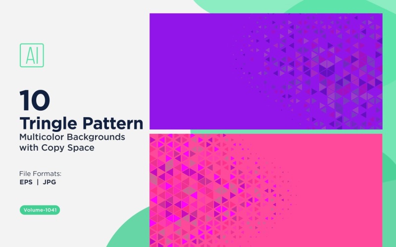 Vibrant Triangular Pattern Background in Multi Colors And Sizes 1041