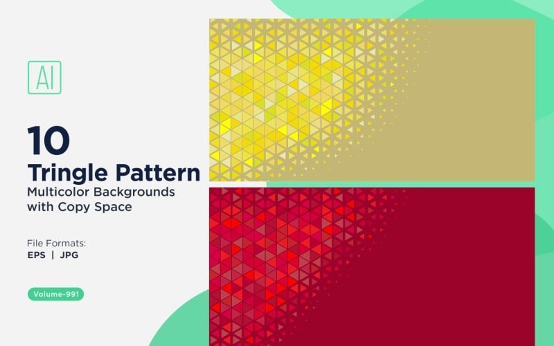 Vibrant Triangular Pattern Background in Multi Colors And Sizes 991