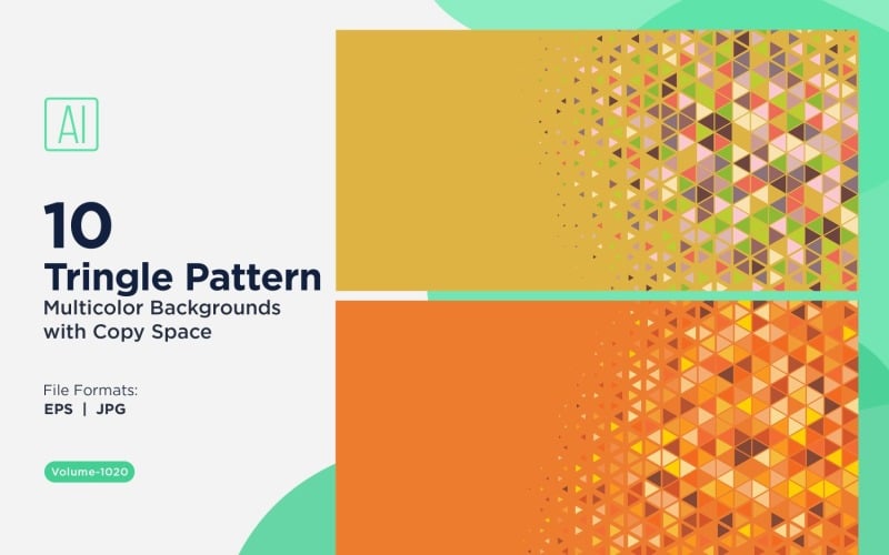 Żywe trójkątne tło wzoru w wielu kolorach i rozmiarach 1020