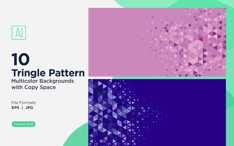 Żywe trójkątne tło wzoru w wielu kolorach i rozmiarach 1032