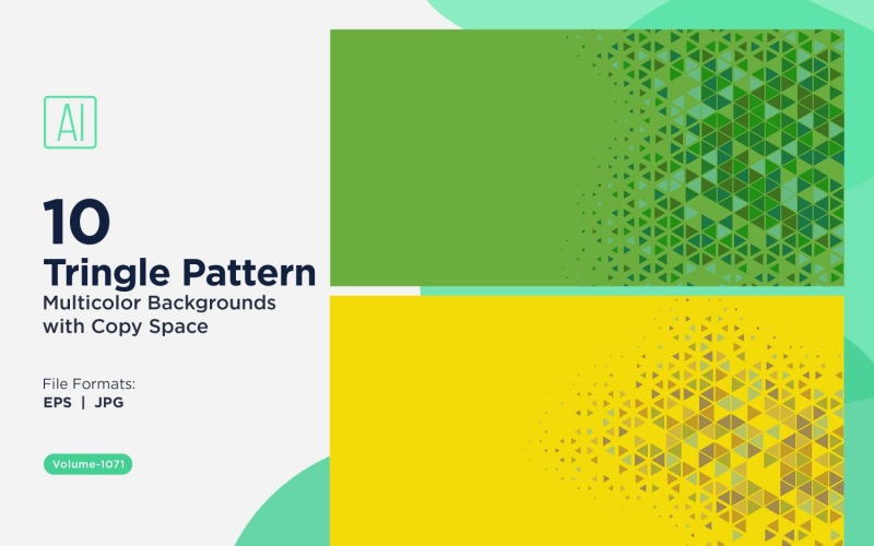 Barevné trojúhelníky různých velikostí Všestranný vzor na pozadí 1071