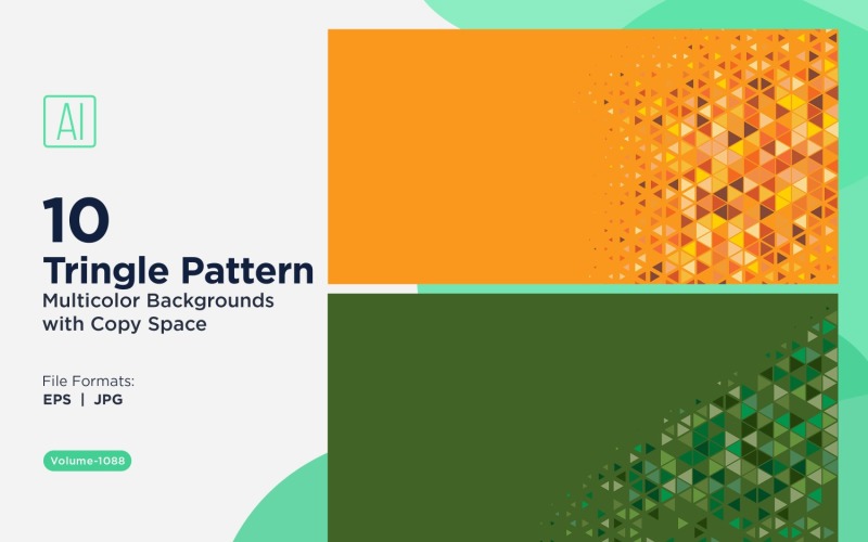 Barevné trojúhelníky různých velikostí Všestranný vzor na pozadí 1088