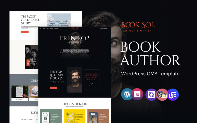 Book Sol - Boekauteur WordPress Elementor-thema