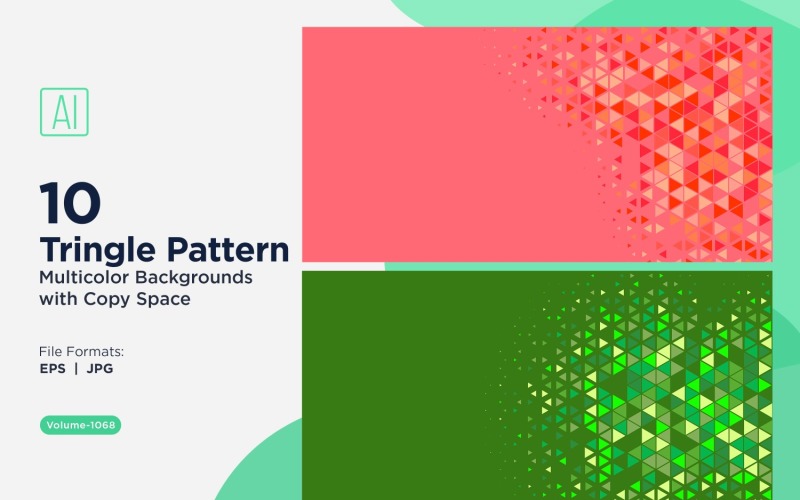 Bunte Dreiecke in verschiedenen Größen Vielseitiger Musterhintergrund 1068
