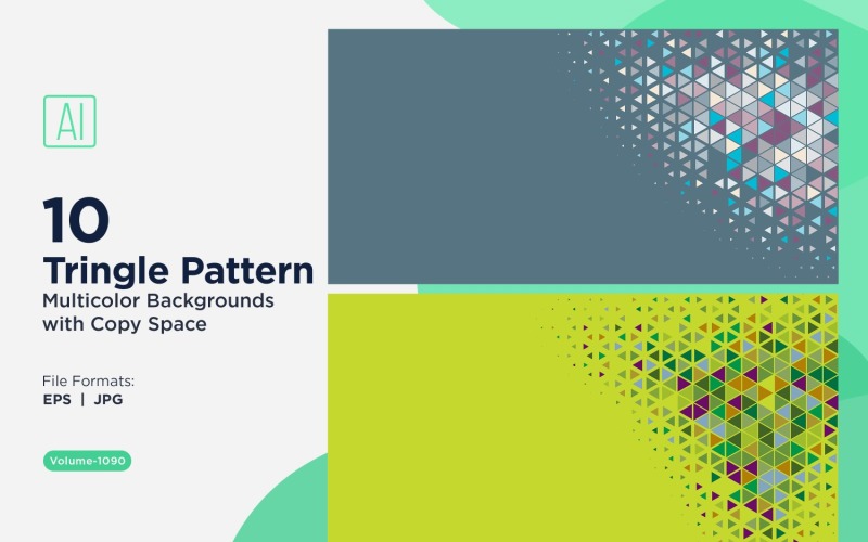 Çeşitli Boyutlarda Renkli Üçgenler Çok Yönlü Desen Arkaplanı 1090