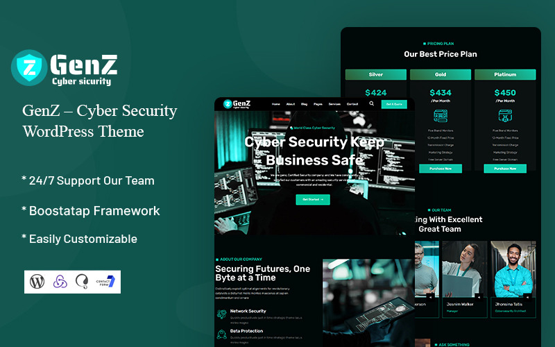GenZ - Tema de WordPress sobre ciberseguridad