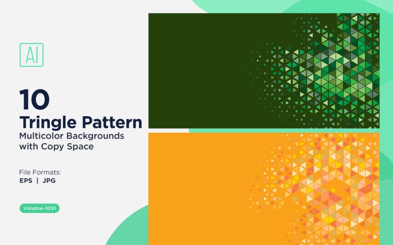Kleurrijke driehoeken van verschillende groottes Veelzijdig patroon Achtergrond 1091