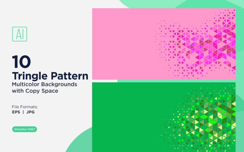 Kolorowe trójkąty o różnych rozmiarach, uniwersalny wzór tła 1067