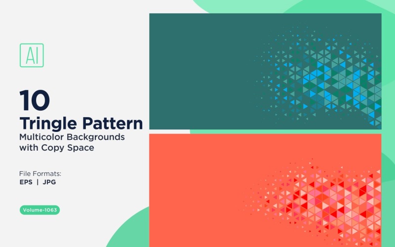 Красочные треугольники разных размеров. Универсальный узор фона 1063