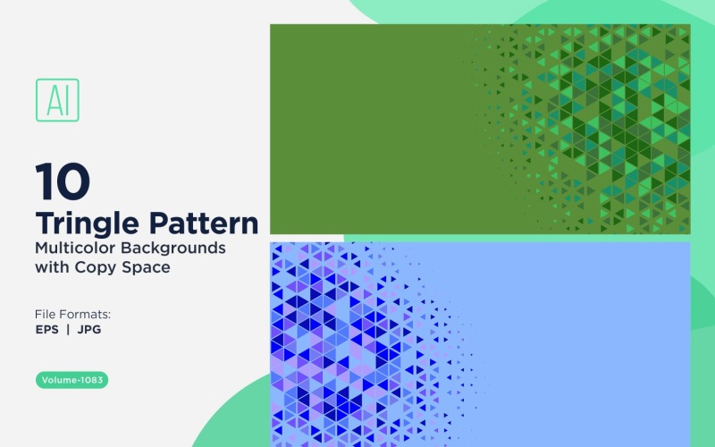 Красочные треугольники разных размеров, универсальный узор фона 1083