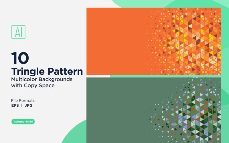 Красочные треугольники разных размеров. Универсальный узор фона 1086