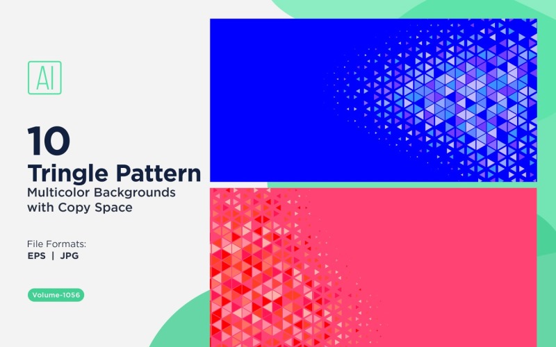 Különböző méretű színes háromszögek Sokoldalú mintás háttér 1056