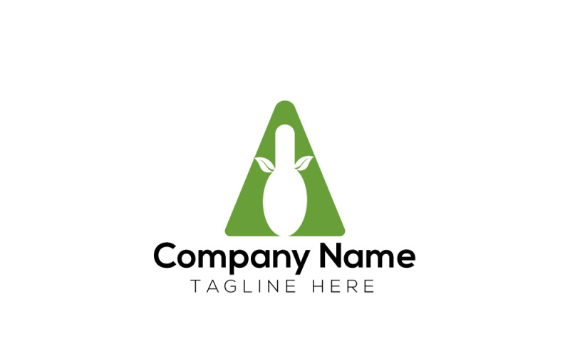 Logo Food Active et lettre A Nature Food - TemplateMonster