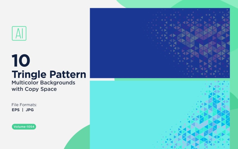Різнокольорові трикутники різних розмірів, універсальний візерунок, тло 1054