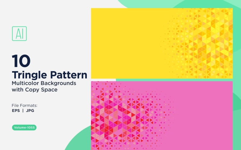 Triangles colorés de différentes tailles, motif de fond polyvalent 1055