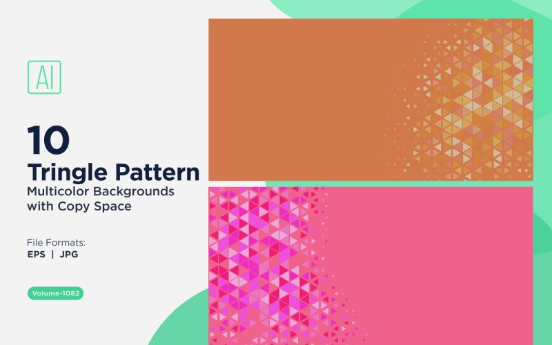 Triangles colorés de différentes tailles, motif de fond polyvalent 1082