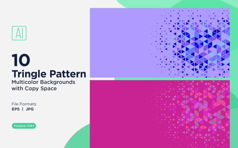 Triangles colorés de différentes tailles, motif de fond polyvalent 1084