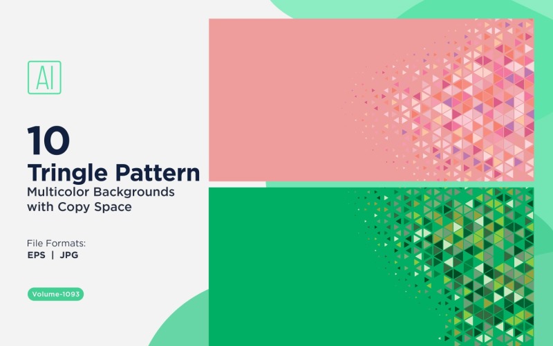 Triangles colorés de différentes tailles, motif de fond polyvalent 1093