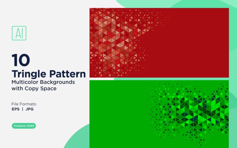 Triangles colorés de différentes tailles, motif de fond polyvalent 1096