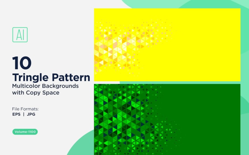 Triangles colorés de différentes tailles, motif de fond polyvalent 1100