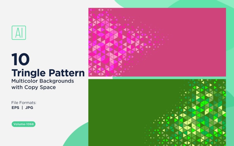 Triângulos coloridos de vários tamanhos Fundo de padrão versátil 1066