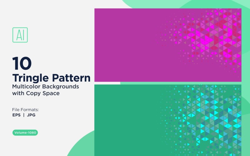 Triângulos coloridos de vários tamanhos Fundo de padrão versátil 1080