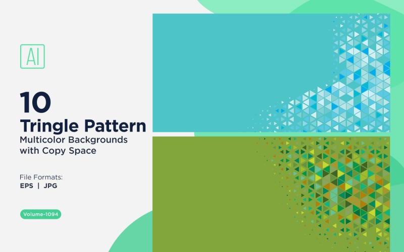 Triângulos coloridos de vários tamanhos Fundo de padrão versátil 1094